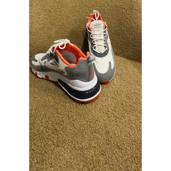 Nike Air Max 270 React White Gray Red Men's Sneakers CT1264-100 - Picture 4 of 5